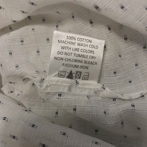 MUD PIE CLARISSA COLD SHOULDER BUTTON-DOWN TOP WHITE Blue Small NWT - Picture 8 of 8